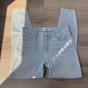 PAIGE Women's Straight Leg Jeans in Light Blue